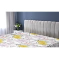 thumbnail image 5 of Ambesonne Nature Fitted Sheet, Minimal Floral Motif Print, Twin XL Size, Mustard and Pastel Purple, 5 of 5