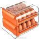 thumbnail image 5 of Caja de almacenamiento para huevos de 32 rejillas de plástico tipo cajón para mantener frescos, para refrigerador de cocina, naranja, 23,5 x 21,5 x 13,5 cm, 5 of 5