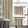 thumbnail image 4 of Hiasan Luxury Taupe Velvet Curtain with Tiebacks-Blackout Curtains for Bedroom/Living Room, Rod Pocket, 52" x 84", Set of 2, 4 of 8
