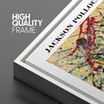 thumbnail image 4 of PixonSign Framed Canvas Print Wall Art Jackson Pollock Vibrant Paint Strokes Abstract Shapes Illustrations Fine Art Decorative Minimalist Relax/Calm for Living Room, Bedroom, Office - 24"x36" White, 4 of 5