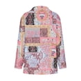 thumbnail image 4 of Blazer pequeño ajustado con estampado de solapa de primavera y otoño para mujer Pompotops qwe22230, 4 of 4