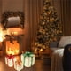 thumbnail image 4 of Caja de regalo plegable LED iluminada de 3 piezas • Decoraciones navideñas de PVC plateado • Tamaños de 6,1", 8,1", 10", 4 of 7