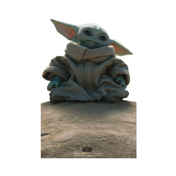 Cardboard People Grogu on Rock Life Size Cardboard Cutout Standup - Disney Star Wars: The Mandalorian Season 2