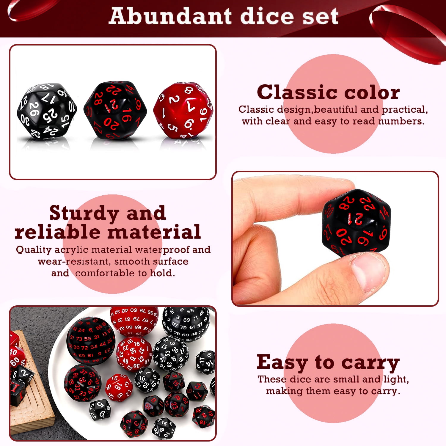 SWAJUJA 3 Set Complete D3-D100 DND Polyhedral Dice Set 100 Sided Dice Multisided D100 Dice for Role Playing Table Games Party (Black & Purple, Black & White, Purple & White)