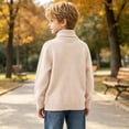 thumbnail image 4 of 1-13Y Kids Turtleneck Sweaters Casual Long Sleeve Knit Pullover for Boys Girls Base Layer Tops Fall Winter Warm Comfy Sweaters, 4 of 4
