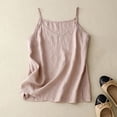 thumbnail image 2 of YUEHUA Women's Linen Spaghetti Strap Camisole, V-Neck Lightweight Tank Top, Loose Fit Breathable Cami for Layering & Summer, 2 of 4