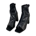 thumbnail image 2 of Estilo europeo y americano Tacones altos gruesos Todo el dedo del pie Cremallera trasera Sandalias de punta cuadrada Zapatos de mujer Wmkox8yii hfjk2411, 2 of 6