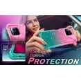thumbnail image 3 of Nagebee For T-mobile Revvl 7 Pro 5G Phone Case with Built-In Screen Protector, Nagebee Full-Body Protective Shockproof Rugged Bumper Impact Resist Durable Phone Cover (GlitterPinkAqua), 3 of 12