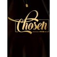 thumbnail image 3 of [Cozy Comfort] Women's Plus Size "Chosen" Graphic T-Shirt - Casual Black with Golden Cursive Print, Short Sleeve, Crew Neck, Soft, Relaxed Fit, Ideal for Spring & Summer, Plus Size Blouses, 3 of 7