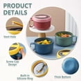 thumbnail image 6 of SUSHANG Microwave Ramen Bowl with Lid 850ml Instant Noodle and Soup Cooker High-Temperature Propylene Ramen Cooker Bowl for College Dorm Room and Lunch Quick and Easy Meal Prep with Vented Lid, 6 of 8