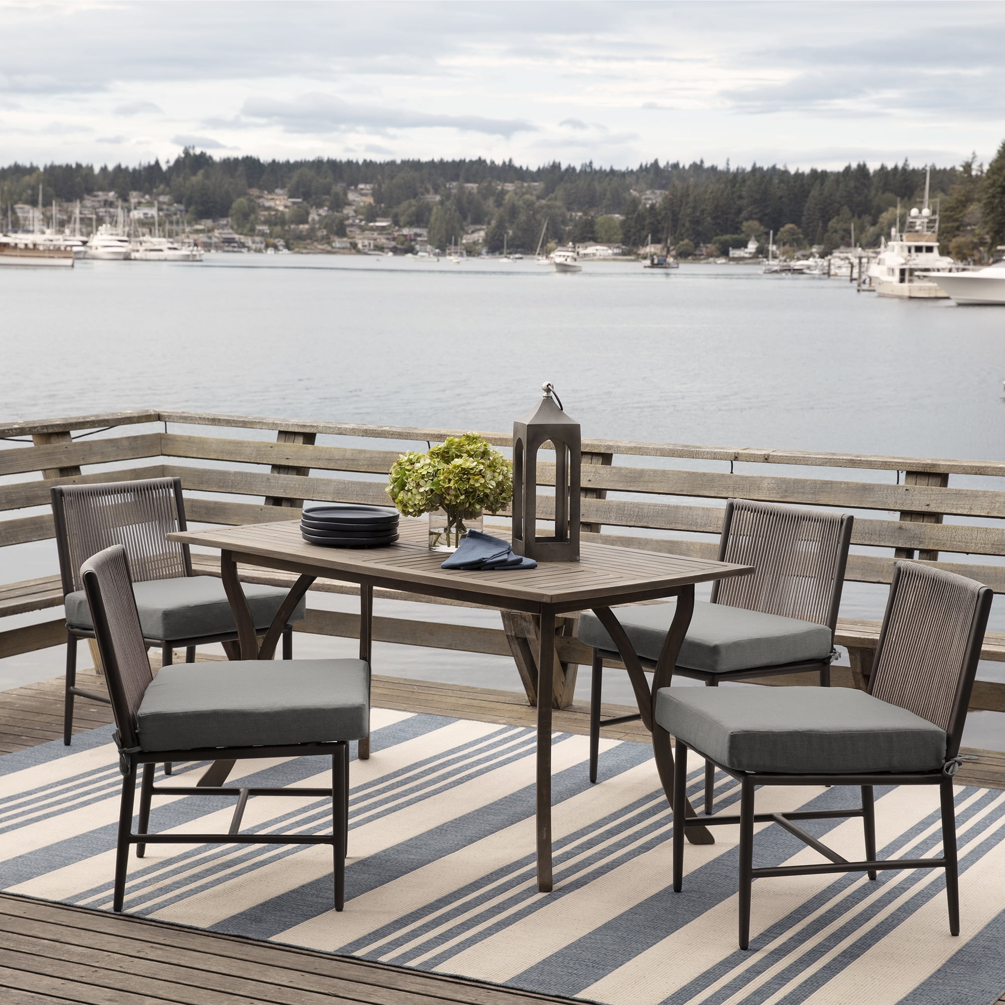 ARDEN Oceantex Outdoor Seat Cushion 21 x 21, Pebble Gray