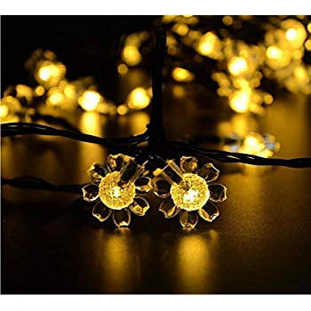 Solar Sunflower Lights,KINGCOO Waterproof 21ft 50LED Sunflowers Solar Fairy String Lights for Indoor/Outdoor Christmas Wedding Party Garden Landscape Lighting Decoration Warm White 