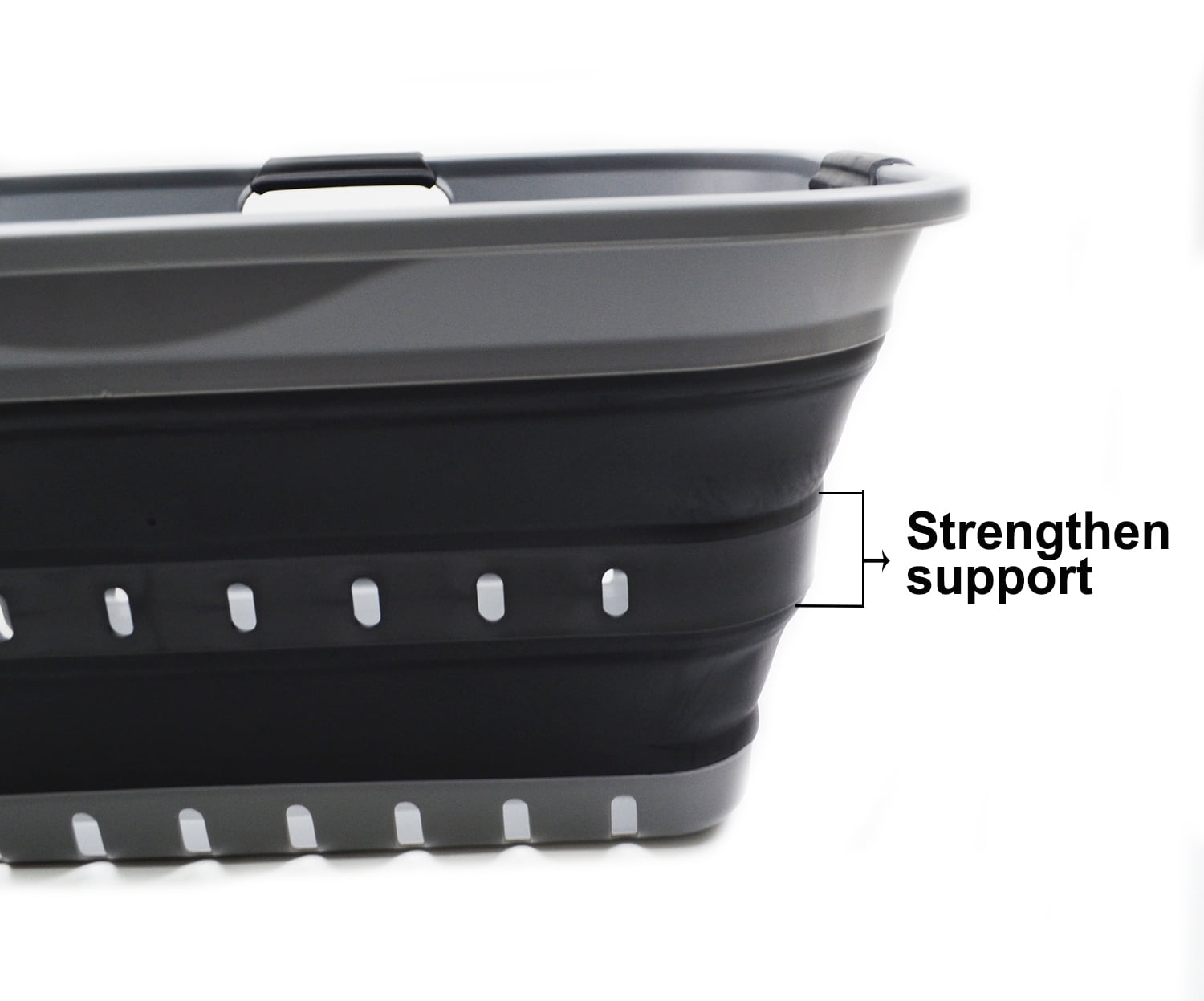 SAMMART 42L (11 gallon) Collapsible Plastic Laundry Basket - Foldable Pop Up Storage Container/Organizer - Portable Basket - Space Saving Hamper/Basket