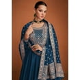thumbnail image 3 of Event Wear Anarkali Gown Outfits Indian Pakistani Designer Salwar Kameez Suits ( Blue, S - 38 ), 3 of 6