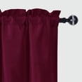 thumbnail image 4 of JIUZHEN Rod Pocket Semi Blackout Valance Curtain for Bedroom Living Room RV, Solid Window Top Treatment Light Blocking Drapes for Home Decor, Burgundy, 60 x 18 Inches, 1 Panel, 4 of 7