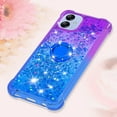 thumbnail image 4 of Clear Case for Samsung Galaxy A04e with Kickstand for Girls Women, Liquid Glitter Sparkle Bling Cute Case Gradient Quicksand Cover for Samsung Galaxy A04e/ M04/ F04 JB Purple Navy, 4 of 9