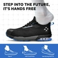 thumbnail image 5 of SPIEZ Composite Toe Shoes for Men, Slip-on ASTM F2412 Certified Safety Shoes Air Cushion Lightweight & Breathable Work Sneakers - Black/Blue Size 7.5, 5 of 10