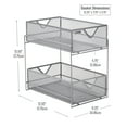 thumbnail image 4 of Mind Reader 2-Tier Metal Mesh Organizer, Slide Out Basket Drawer For Kitchen, Bathroom, Office Desk, Silver, 4 of 8