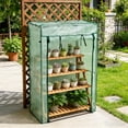 thumbnail image 6 of Portable Mini Greenhouse for Indoor Outdoor Bonsais, Clear Small Grow Tent with Frost Protection, Greenhouse Cover for Herbs Flowers, Winter Garden Shelter for Patio Yard & Balcony Bonsais, Green, 6 of 7