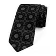 thumbnail image 1 of Floral Necktie, Dotted Curvy Mosaic Motifs, Dress Tie, 3.7", Black and Grey, by Ambesonne, 1 of 3