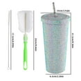 thumbnail image 2 of 750ML Sparkling Diamond Tumbler With Lid And Straw Reusable Metal Plastic Cup For Drinks 7 Colors, 2 of 7