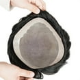 thumbnail image 2 of Fine Mono NPU Men's European Human HairHuman Hair Men Toupee Wigs  Natural Hairline Hairpieces PU Replacement System Men Wig, 2 of 6