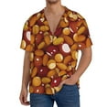 thumbnail image 2 of Disketp Men's Hawaiian Almond Nuts Print Shirts Button Down Holiday Beach Shirts-Small, 2 of 5