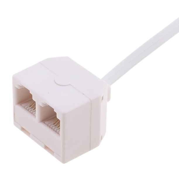 Divisor De Cable Telefónico RJ11 - Convierte 1 Salida En 2 - Para Módem, Fax O Teléfono Fijo - Negro