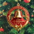 thumbnail image 5 of USA 250th Anniversary Bell Ornament - 3D Red & Gold Commemorative Hanging Decor, Elegant Doorbell for Patriotic Holidays, Christmas Tree, Collectors Gift, Enamel Crafted Detailing(1pc), 5 of 5