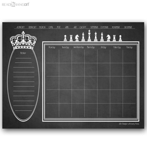 Ready2HangArt  Regal Dry Erase Monthly Calendar on ArtPlexi 12 In. H x 16 In. W