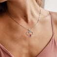 thumbnail image 2 of Beautlace 18K White Gold Plated Heart Rose Birthstone Necklace for Women,Crystal Pendant Jewelry Gift for Wife Mom Girlfriend,Birthday Valentine’s Day Mother’s Day Gift, 2 of 10