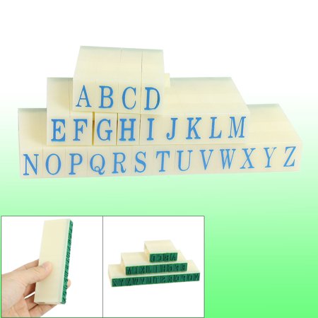 Plastic Detachable Green Rubber 26-Letters English Alphabet Stamp Set ...