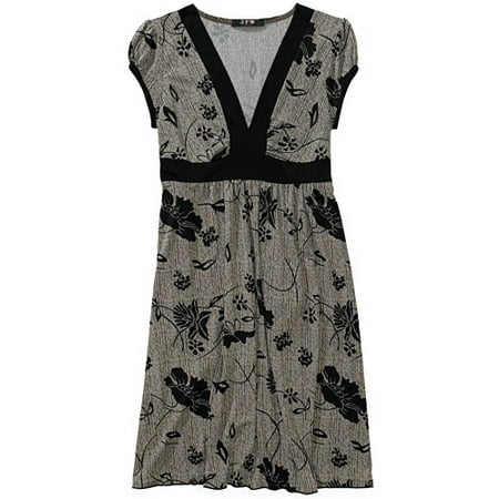 Juniors Floral V-Neck Dress