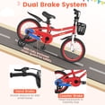 thumbnail image 4 of Costway 16'' Kid's Bike with Removable Training Wheels & Basket for 4-7 Years Old Red, 4 of 9