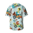 thumbnail image 2 of Wukai Cartoon Car Racing Men's Casual Short-Sleeve Button Down Shirt - Lightweight Summer Dress Shirt for Daily Wear-X-Large, 2 of 7