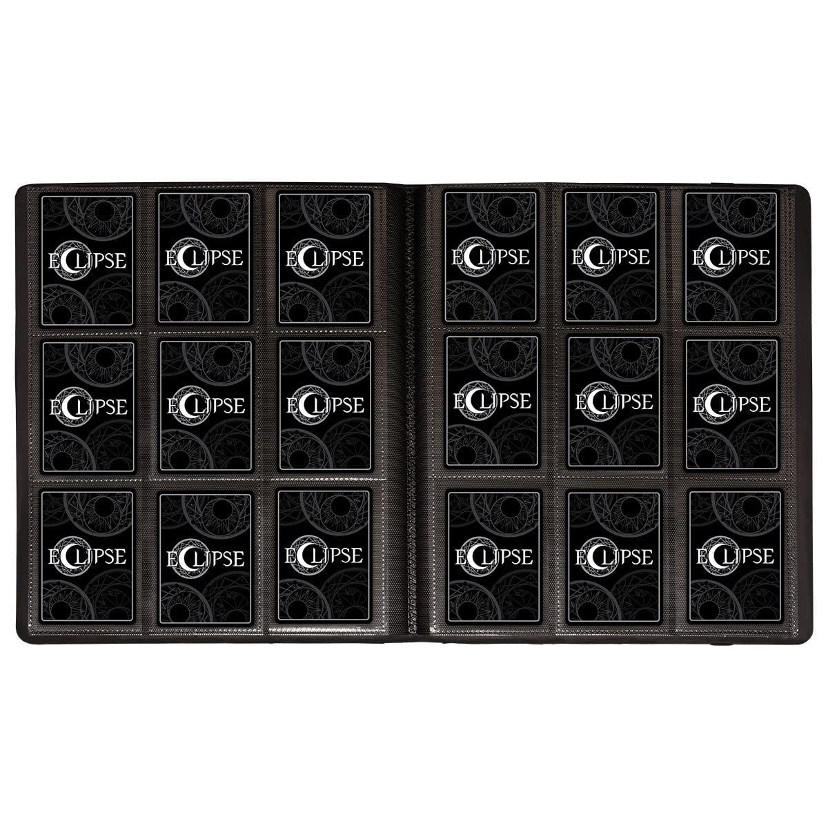 Ultra Pro: Eclipse 9-Pocket PRO-Binder - Jet Black - Holds 360 Cards, Archival-Safe, Elastic Strap Close, Sideloading Design, Hobby & Game Accessory