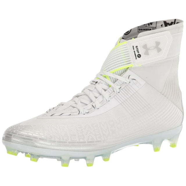 Under Armour Men's Highlight Mc Football Shoe, White (106)/Metallic Silver, 10.5