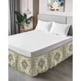 thumbnail image 4 of Sage Green Wrap Around Bed Skirts for Queen Bed 18" Drop,Bed Skirt with Adjustable Elastic Belt Dust Ruffle Bed Valance for Bedroom Hotel Southwest Tribal Antique Boho-Chic Farmhouse Bed Frame Cover, 4 of 7