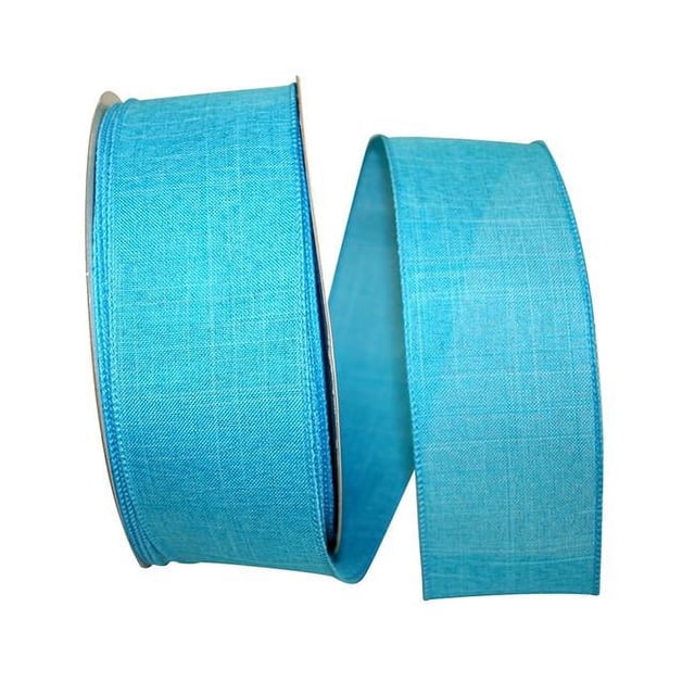 Reliant Ribbon 92573W-913-40K Everyday Linen Value Wired Edge Ribbon 2-1/2 Inch X 50 Yards Turquoise