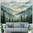 thumbnail image 4 of ONETECH Misty Forest Tapestry, Nature Mountain Tapestry Watercolor Landscape Wall Tapestries for Bedroom Aesthetic Men Living Room Sage Green Wall Art Home Decor Gift, 4 of 6