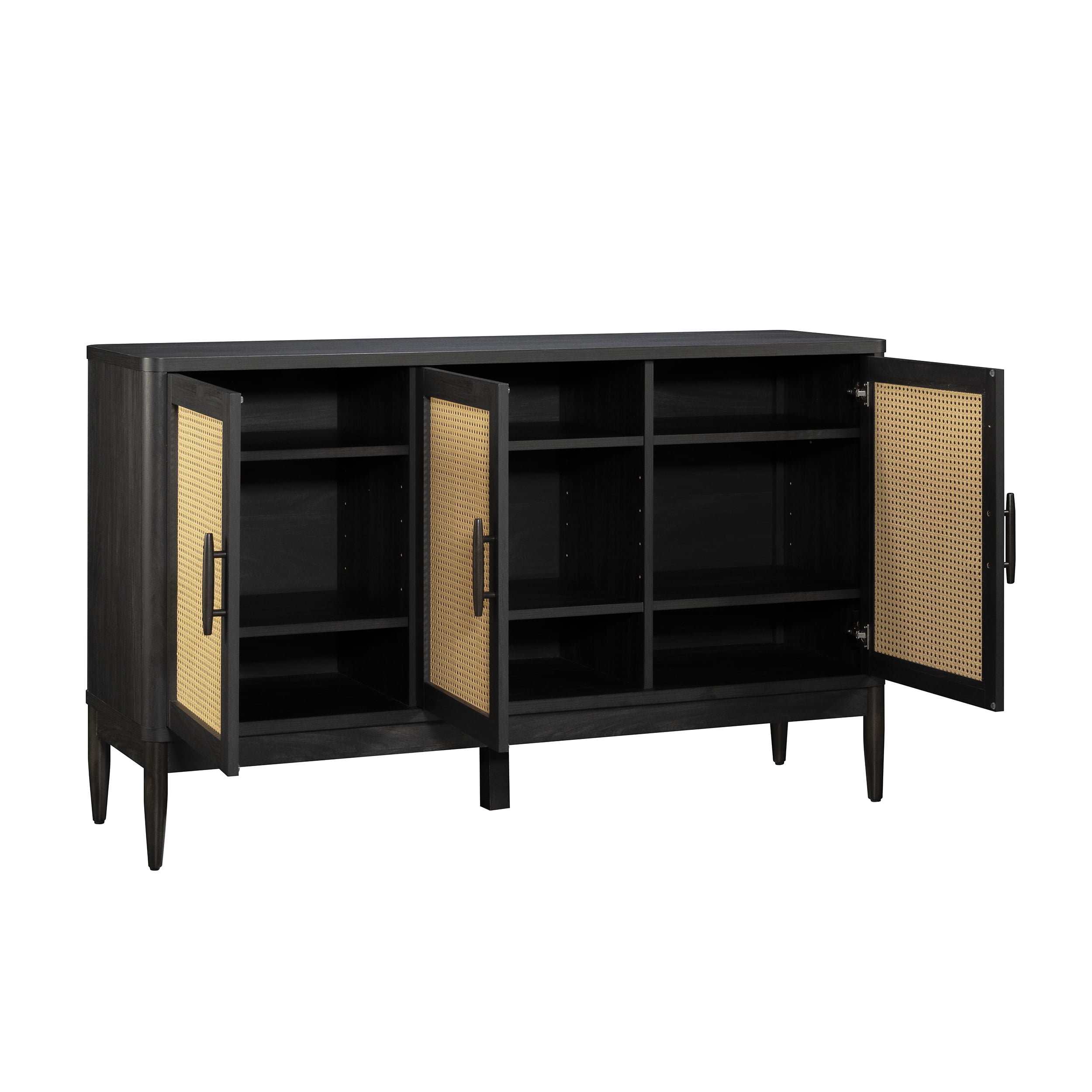 Better Homes & Gardens Springwood Caning Sideboard, Charcoal Finish