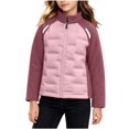 thumbnail image 2 of Purcolt Girls Thermal Puffer Softshell Jackets Lightweight Casual Stand Neck Long Sleeve Full Zipper Loose Fit Winter Outerwear with Pockets for 2-15Y, 2 of 9