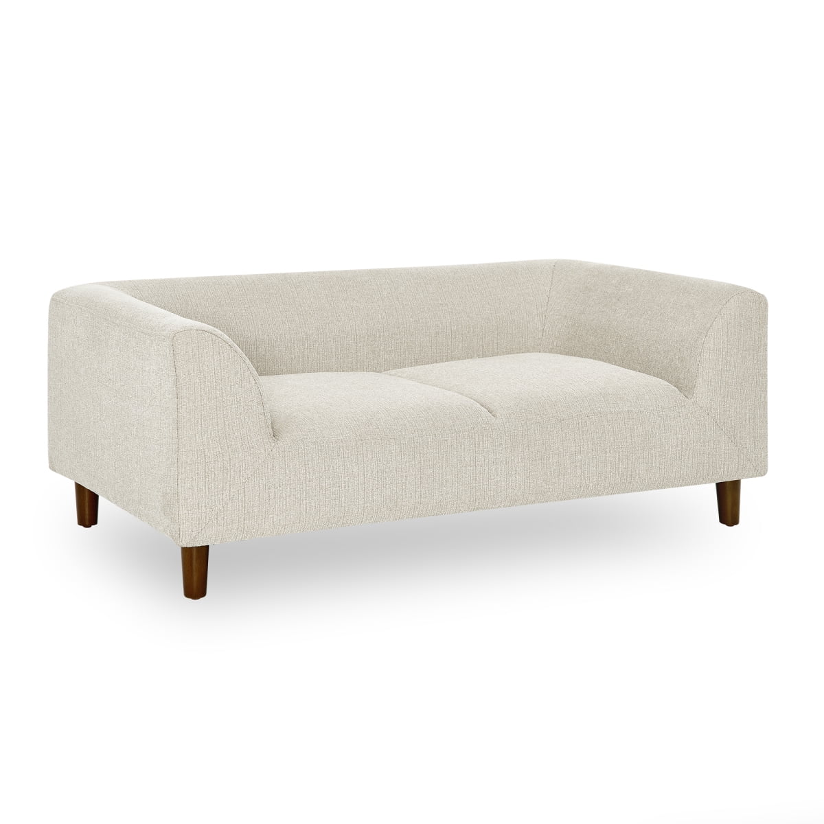 Modern Pet Sofa with Backrest and Armrests, Rectangular Dog Couch for Small Medium Dogs, Soft Cushioned Pet Furniture with Low Legs, Beige