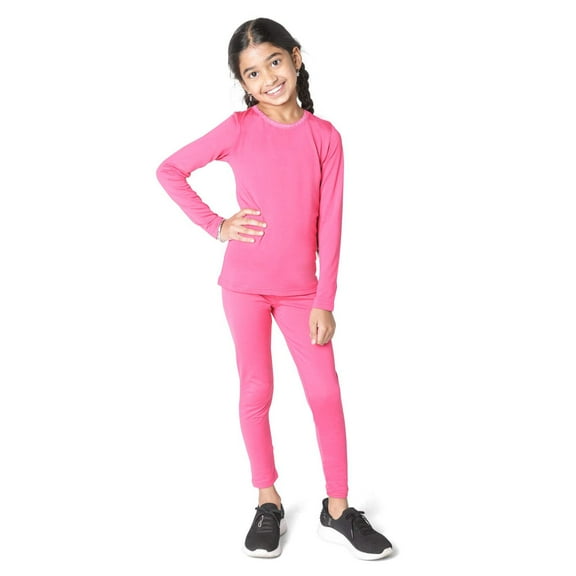EVERYDAY KIDS Girls Pink Thermal Top and Bottom Underwear Set