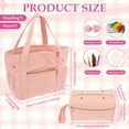 thumbnail image 2 of Adifare Corduroy Crochet Bag 11.5" Large Yarn Storage Tote with Grommet Needle Holder Knitting Bag Organizer for Crochet Hook Accessory Tool Project Present, 2 of 10