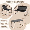thumbnail image 7 of TINKLE WELL 4-Piece Patio Furniture Set, 2 Rocking Chairs and 1 Bench with Textilene Fabric, Tempered Glass Coffee Table, for Lawn, Garden, Balcony & Poolside, 7 of 7