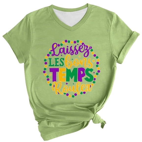 JJHGVB Pullover Sweatshirts for Women Mardi Gras Blouse Mardi Gras Tee Shirts for Women Basics Tops Casual Shirts for Women Carnival Costume Womens Mardi Gras Outfit Army Green L