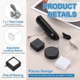 thumbnail image 3 of Uxcell Cable de control remoto retráctil de 3.3ft (1M) 5.29oz, 3PCS Lanyard de seguridad de control remoto bloqueable con correa ajustable y tapa de hierro redonda para TV y tabletas, Negro, 3 of 7