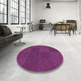 thumbnail image 4 of Ahgly Tapis Rond Lavable en Machine Intérieur Transitionnel Violet, 3 Pieds Rond, 4 of 7