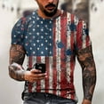thumbnail image 3 of Yiaimeir Independence Day Men's T-shirt Printed Casual Round Neck Short Sleeved T-shirt, 3 of 4